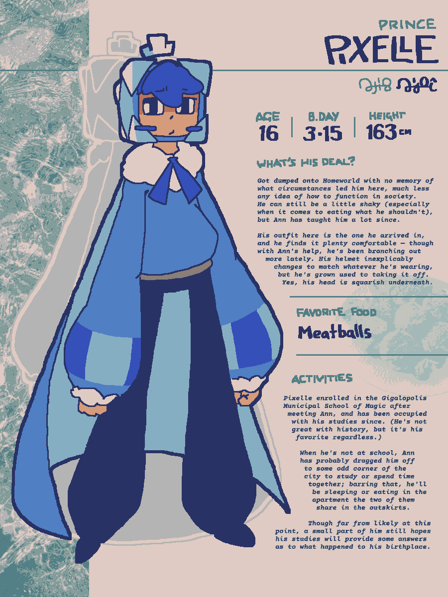 Prince Pixelle's main reference image, last updated in 2024.